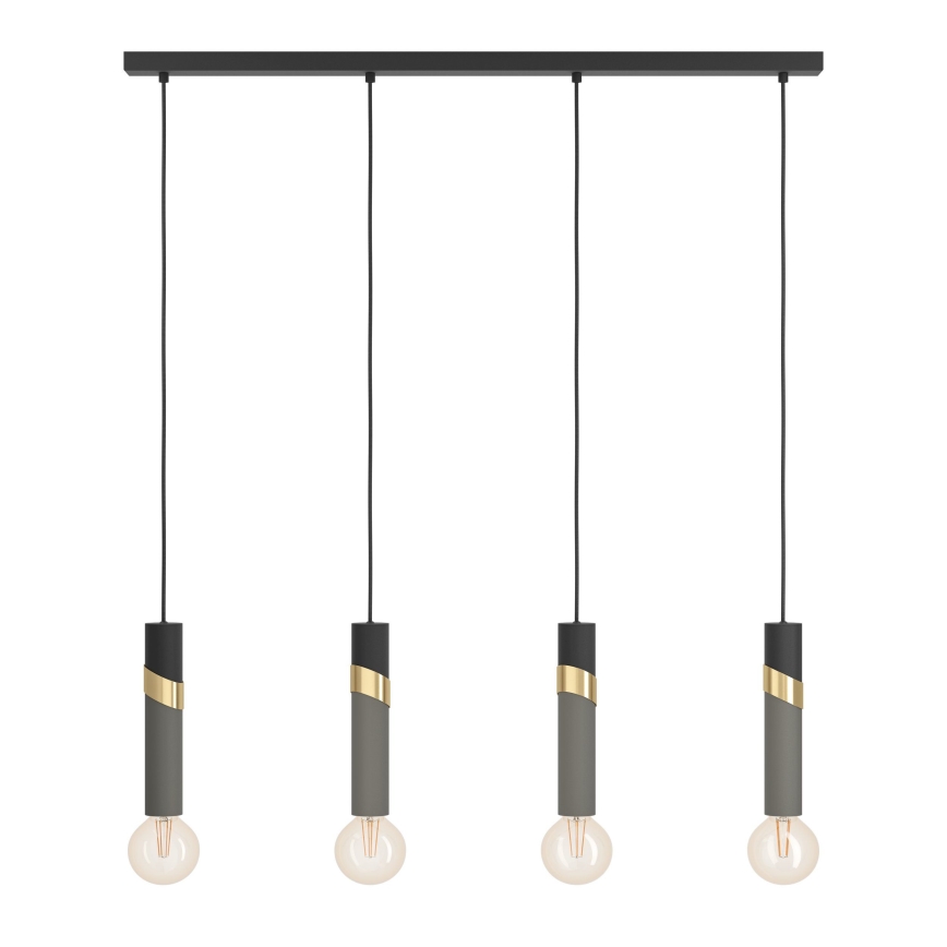 Eglo - Hängeleuchte 4xE27/40W/230V schwarz/golden