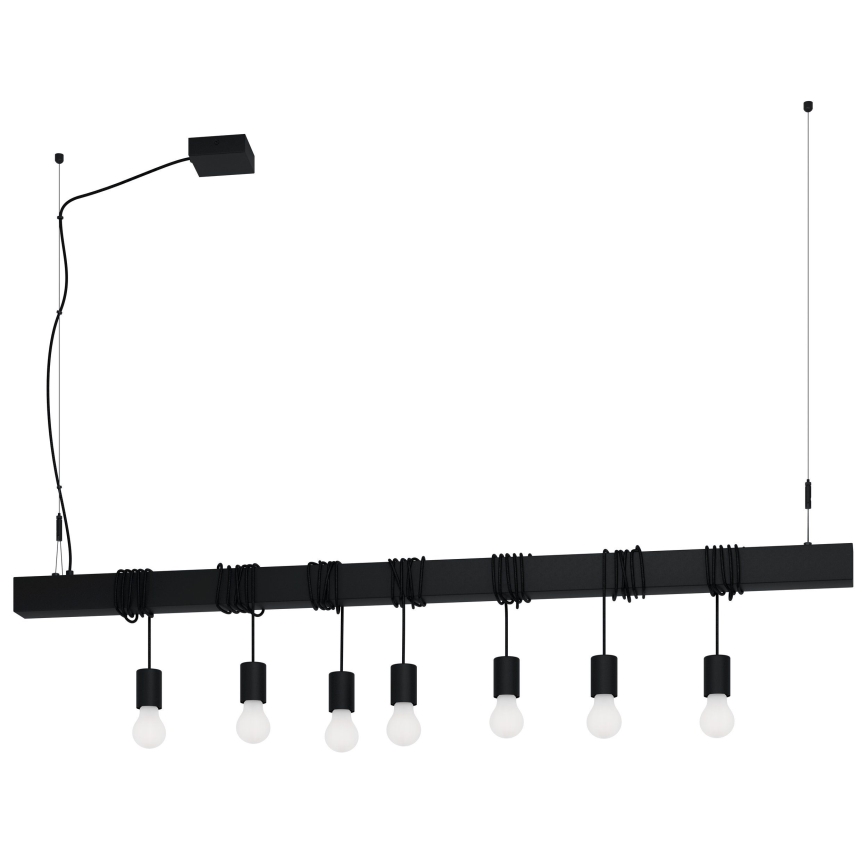 Eglo - Hängeleuchte TOWNSHEND 7xE27/40W/230V schwarz