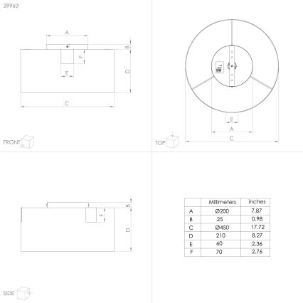 Eglo - Deckenleuchte 1xE27/40W/230V schwarz/golden