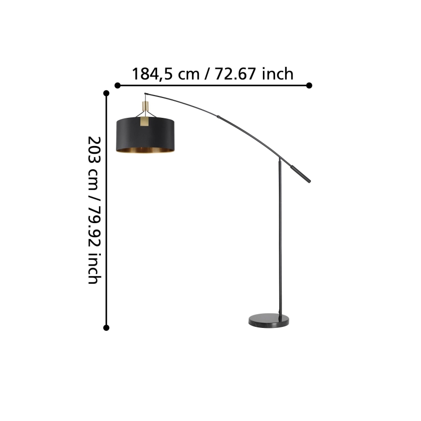 Eglo - Stehleuchte 3xE27/40W/230V schwarz/golden