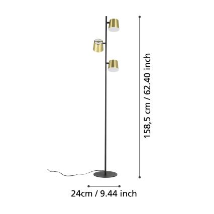 Eglo - LED-Stehleuchte 3xGU10/4,6W/230V 3000K golden