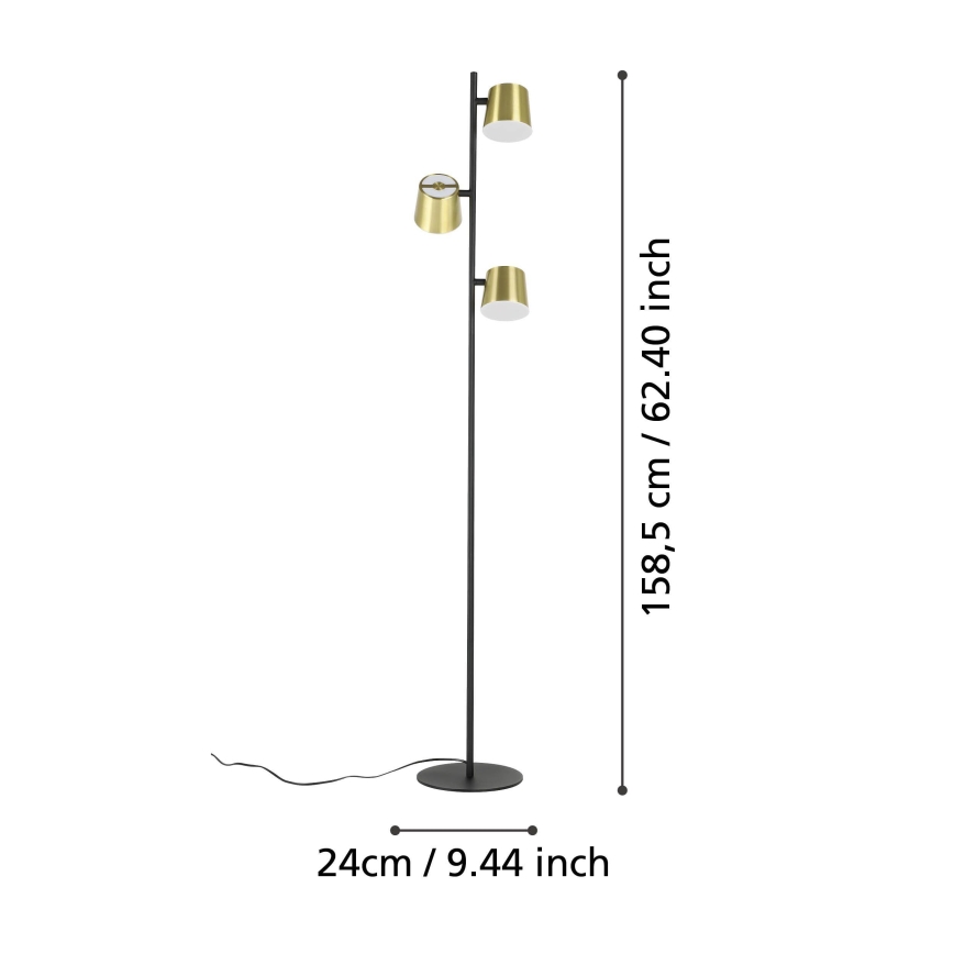 Eglo - LED-Stehleuchte 3xGU10/4,6W/230V 3000K golden