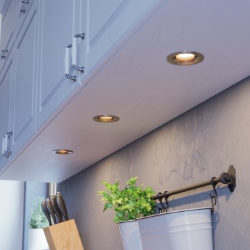 Eglo - 3er-Set dimmbare LED-Einbauleuchten LED/4,8W/230V Ø 8,8 cm mattchrom