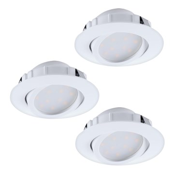 Eglo - 3er-Set dimmbare LED-Einbauleuchten PINEDA LED/5,5W/230V
