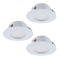 Eglo - 3er-Set LED-Badezimmer-Einbauleuchte PINEDA LED/4,9W/230V IP44