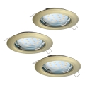 Eglo - 3er-Set LED-Einbauleuchte PENETO 1xGU10-LED/3W/230V