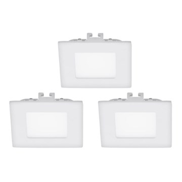 Eglo - 3er-Set LED-Einbauleuchten FUEVA 1 LED/2,7W/230V 8,5x8,5 cm