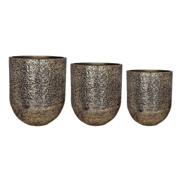 Eglo - 3er-Set Metall-Pflanztopf 50x42 cm, goldfarben