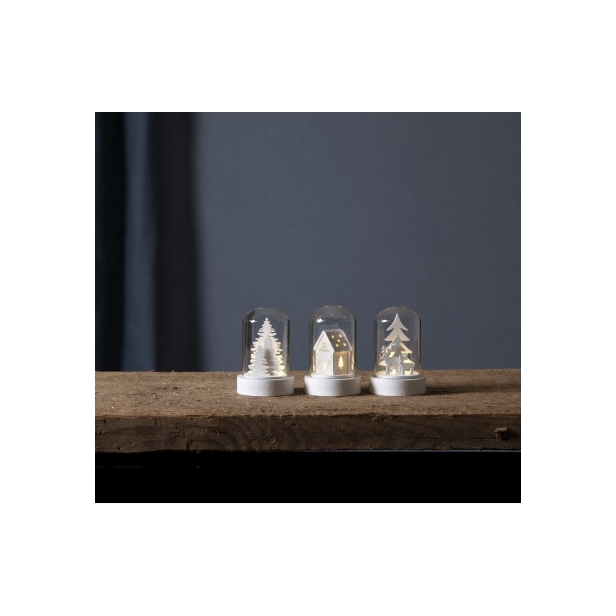 Eglo - Set 3x LED Weihnachtsdekoration LED/0,06W/1xCR2032 weiß