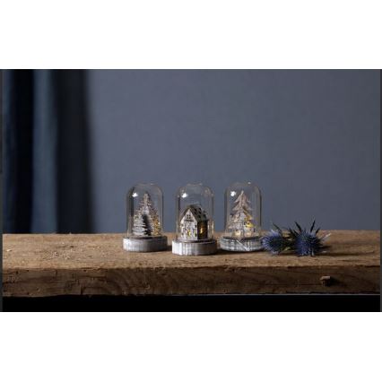 Eglo - Set 3x LED Weihnachtsdekoration LED/0,06W/1xCR2032 braun