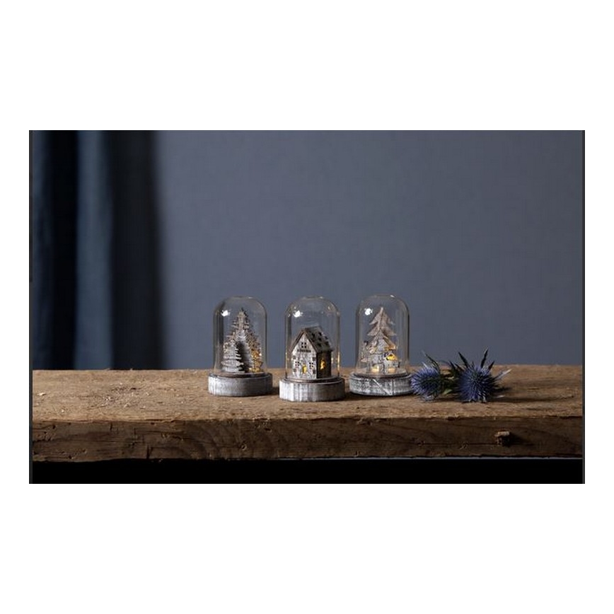 Eglo - SET 3x LED Weihnachtsdekoration 1xLED/0,06W/1xCR2032 braun