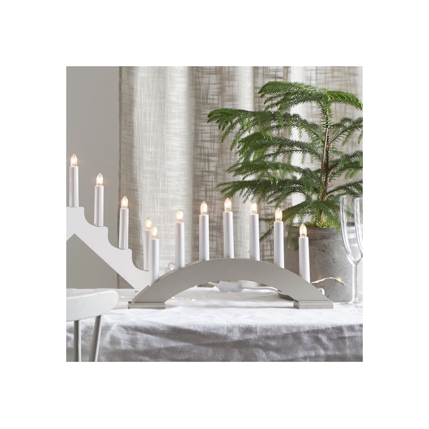 Eglo - Weihnachtsleuchter 7xE10/3W/230V grau