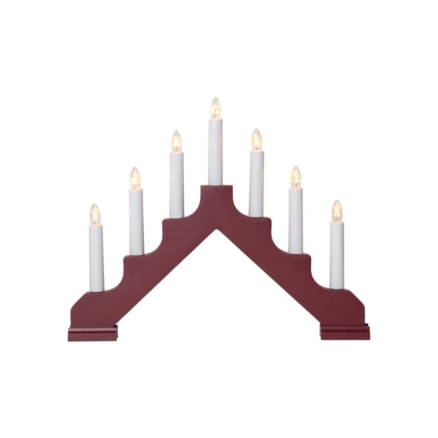 Eglo - Weihnachtskerzenleuchter 7xE10/3W/230V rot