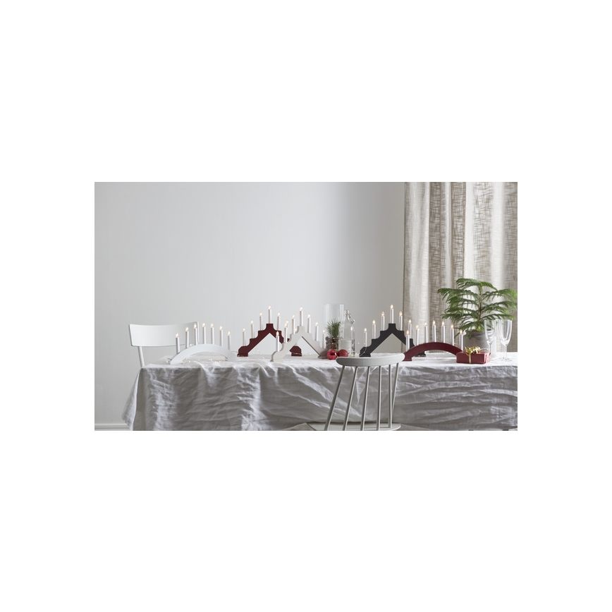 Eglo - Weihnachtskerzenleuchter 7xE10/3W/230V rot