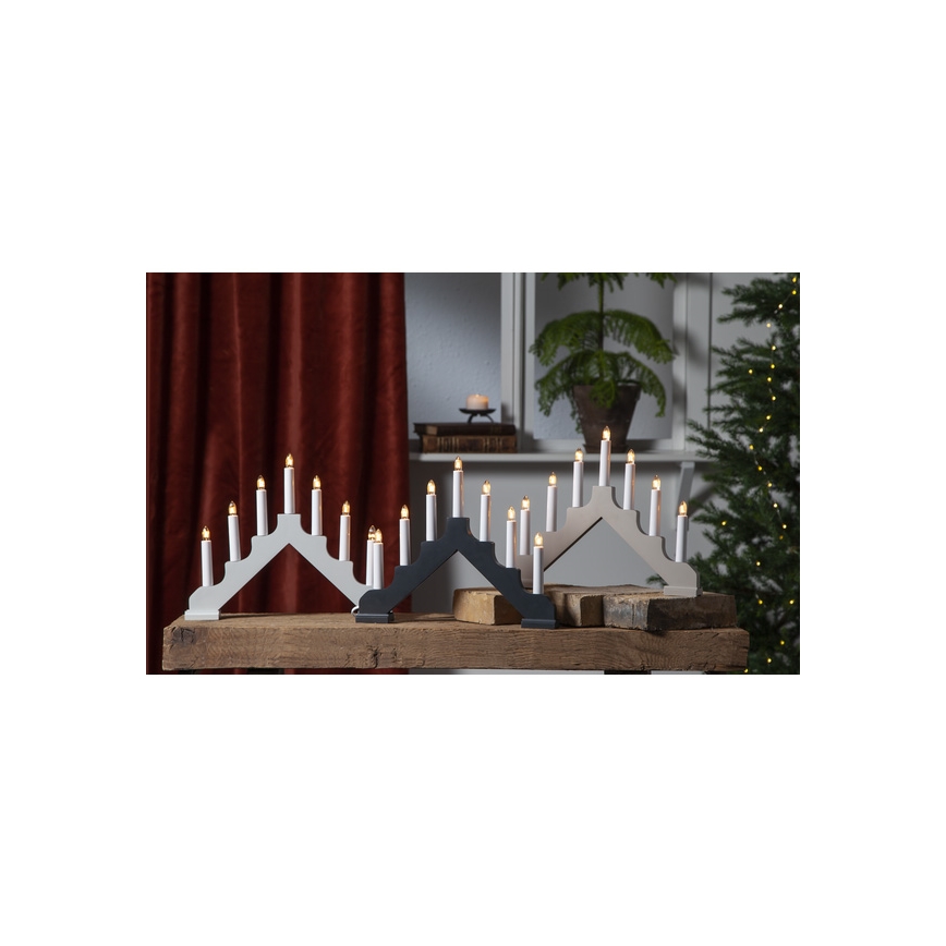 Eglo - Weihnachtskerzenhalter 7xE10/3W/230V weiß
