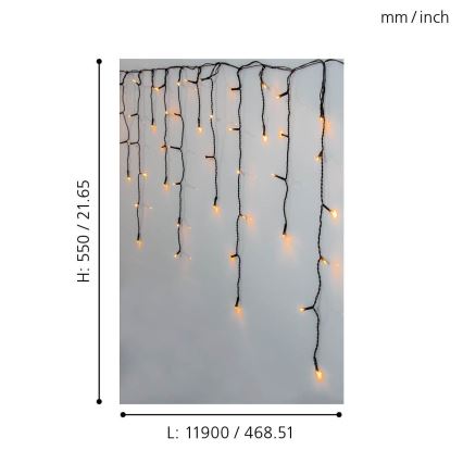 Eglo 410824 - LED-Weihnachtslichterkette für den Außenbereich 480xLED/17x0,55m IP44 warmweiβ