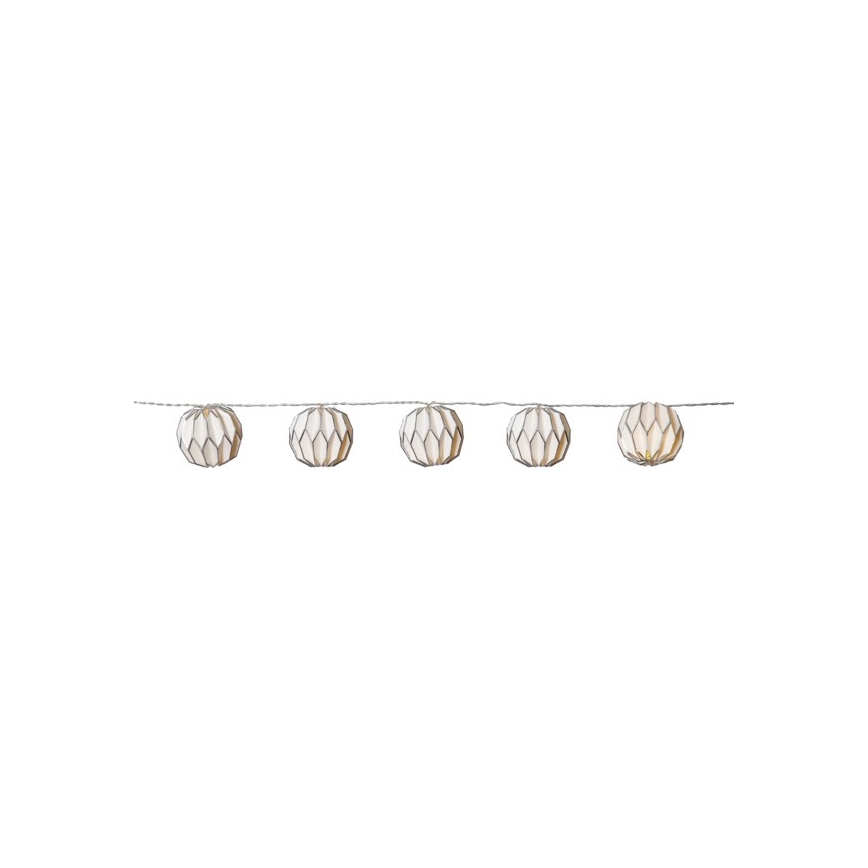 Eglo - LED-Weihnachtslichterkette 10xLED/3xAA 2,75m weiß/silbern