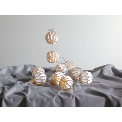 Eglo - LED-Weihnachtslichterkette 10xLED/3xAA 2,75m weiß/silbern