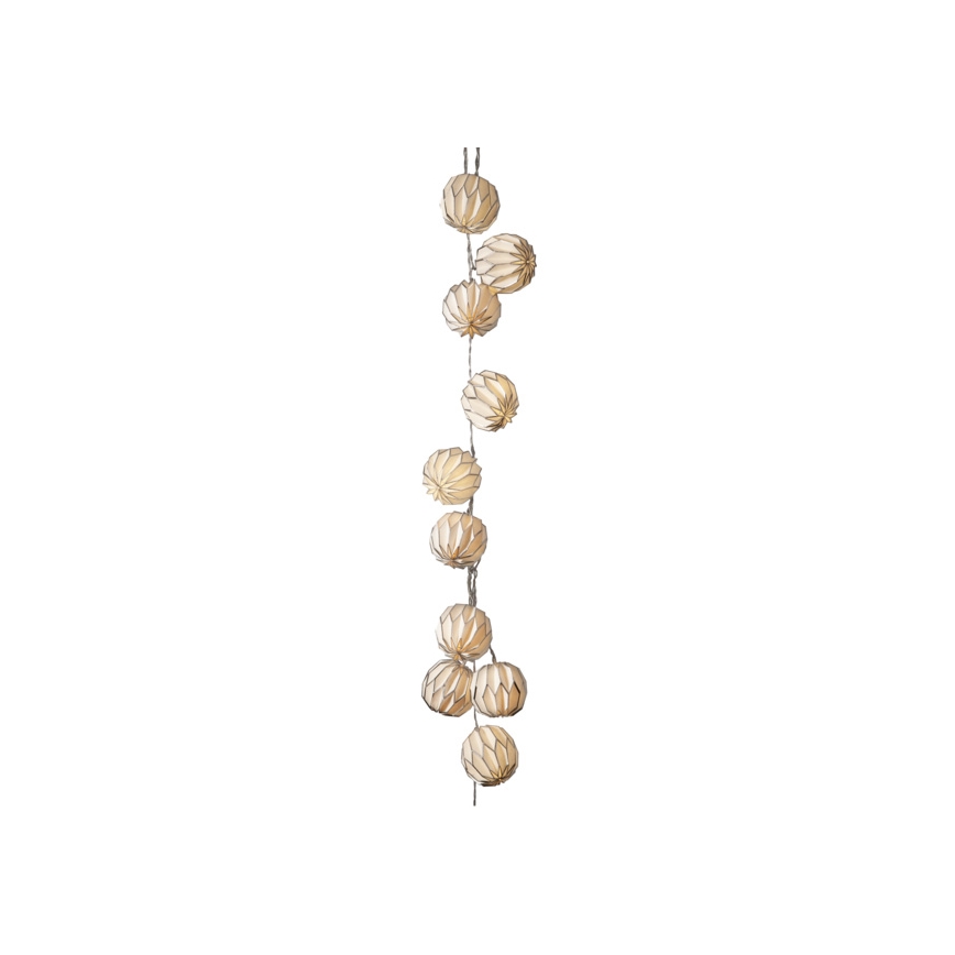 Eglo - LED-Weihnachtslichterkette 10xLED/3xAA 2,75m weiß/silbern