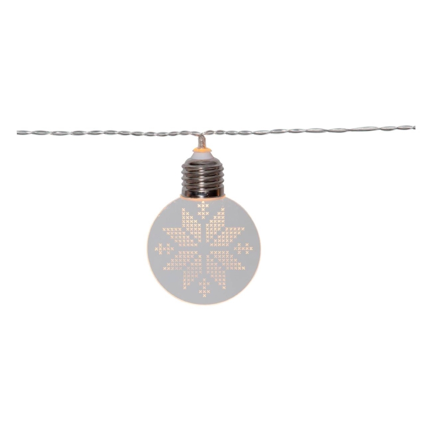 Eglo 411112 - LED-Lichterkette ORNAMENT 10xLED/3xAA 2,4 m warmweiß