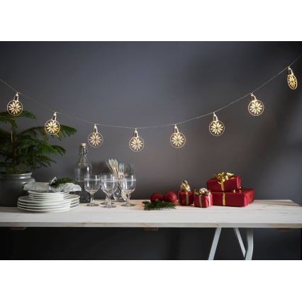 Eglo 411112 - LED-Lichterkette ORNAMENT 10xLED/3xAA 2,4 m warmweiß