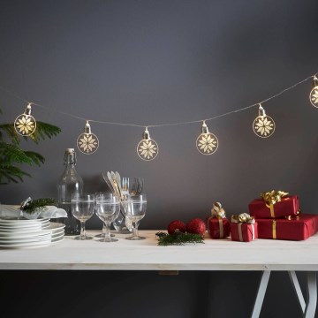 Eglo 411112 - LED Weihnachtskette ORNAMENT 10xLED/3xAA 2,4m warmweiß