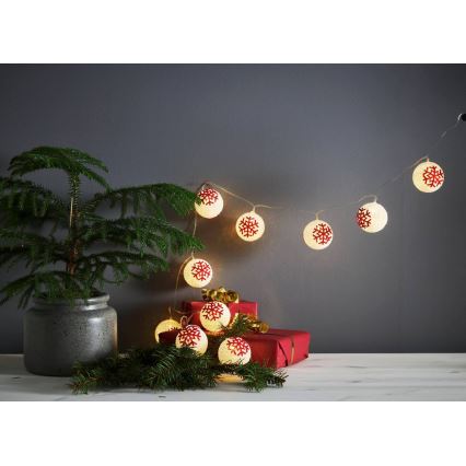 Eglo 411113 - LED  Lichterkette ORNAMENT 10xLED/3xAA 1,65m warmweiß
