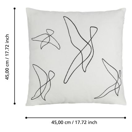 Eglo - Dekoratives Kissen 45x45 cm weiß/schwarz