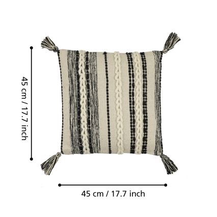 Eglo 420055 - Dekoratives Kissen CHEVERY 45x45 cm creme/schwarz