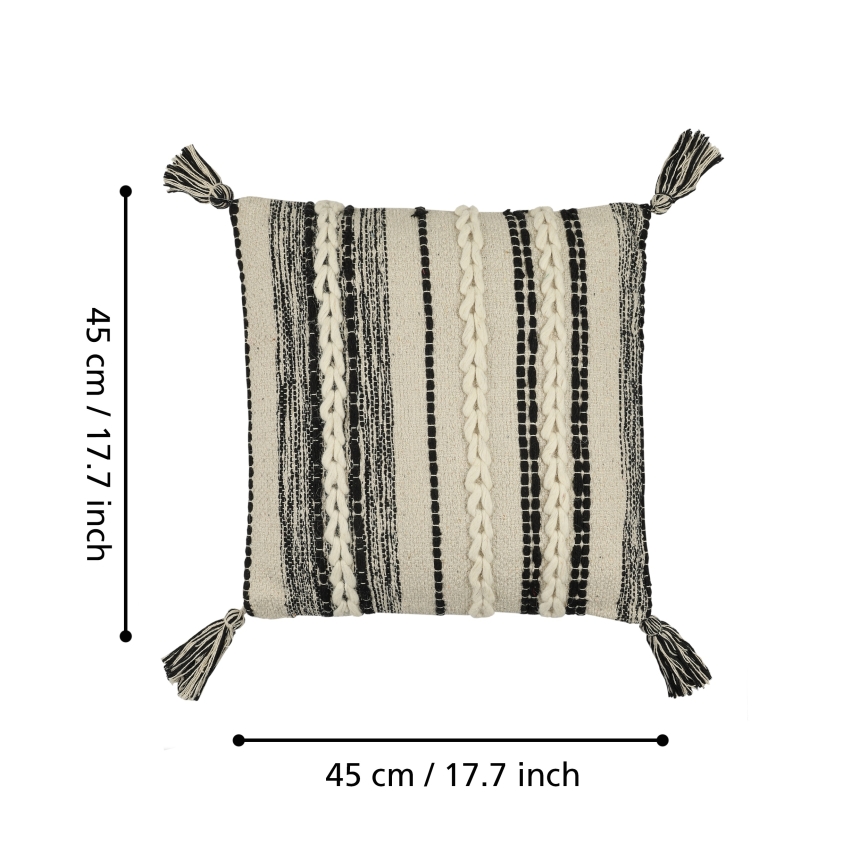 Eglo 420055 - Dekoratives Kissen CHEVERY 45x45 cm creme/schwarz