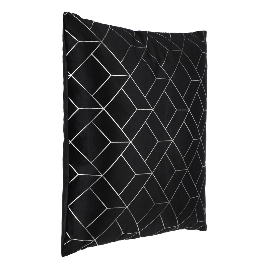 Eglo - Dekoratives Kissen 45x45 cm schwarz/silbern