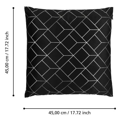Eglo - Dekoratives Kissen 45x45 cm schwarz/silbern