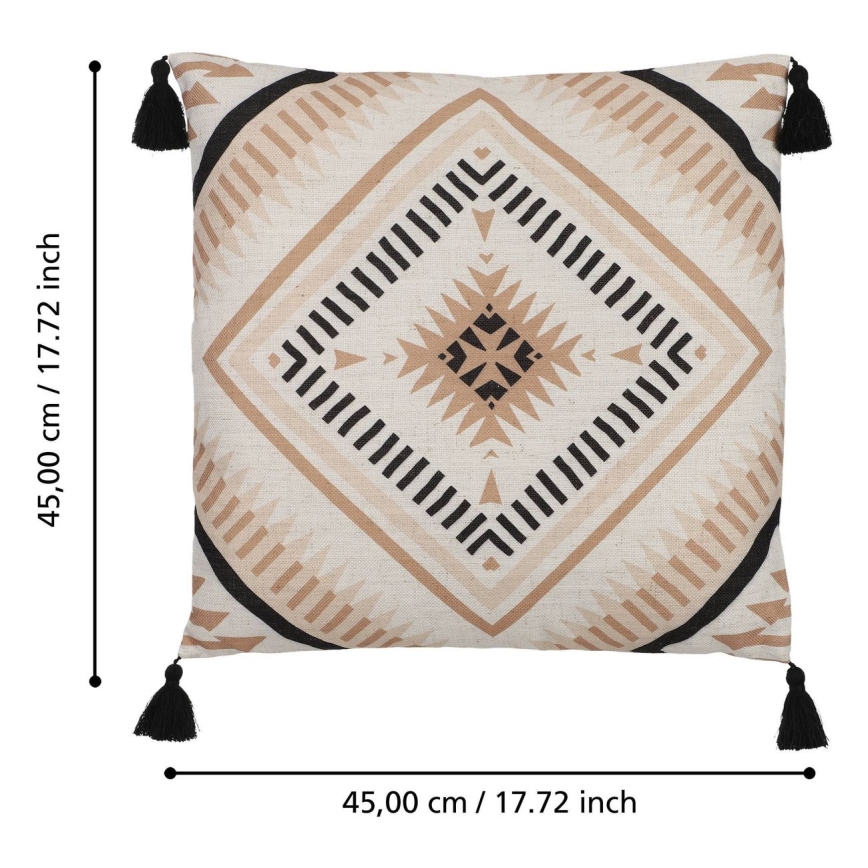Eglo 420079 - Dekokissen CHEVERY 45x45 cm beige/schwarz