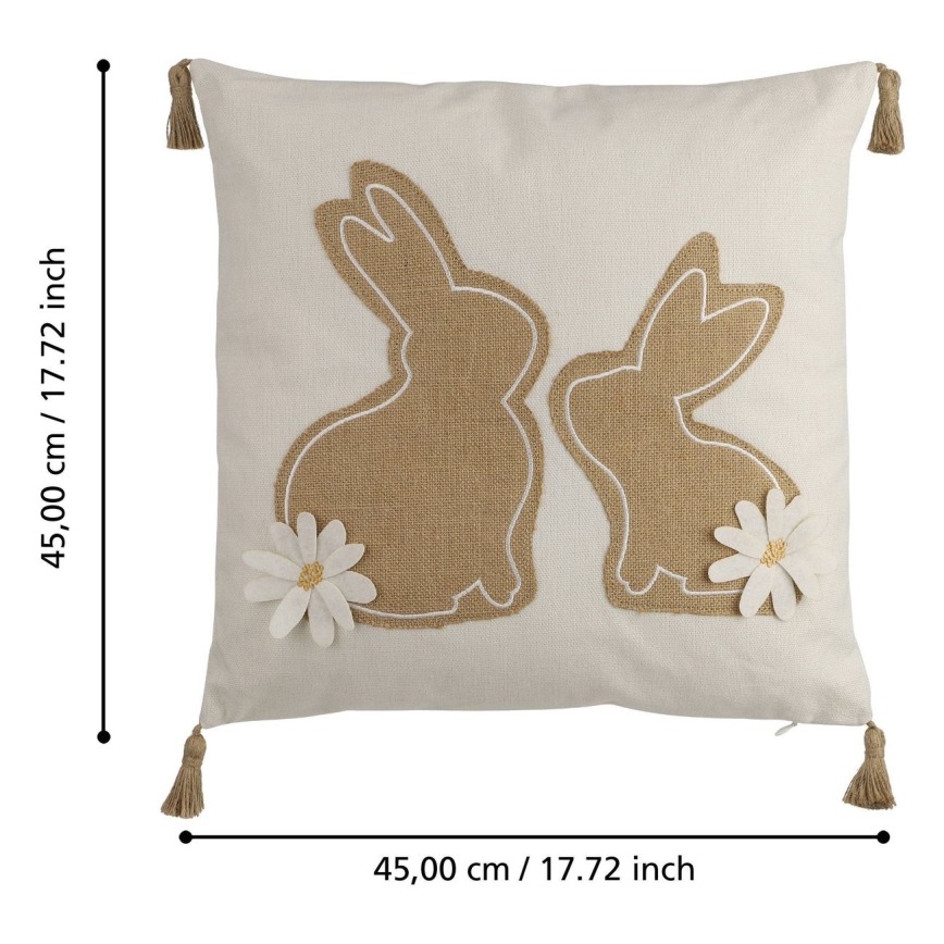 Eglo 420097 - Dekokissen CHEVERY 45x45 cm beige/braun