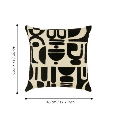 Eglo 420307 - Dekokissen CHEVERY 45 x 45 cm creme/schwarz