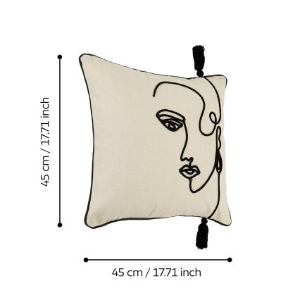 Eglo 420329 - Dekoratives Kissen CHEVERY 45x45 cm creme/schwarz