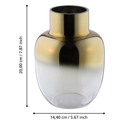 Eglo - Glasvase 20x14,4 cm golden