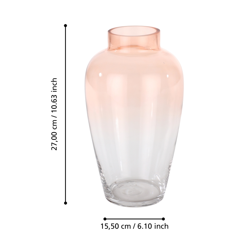 Eglo 421357 - Glasvase KENYASI 27x15,5 cm rosa