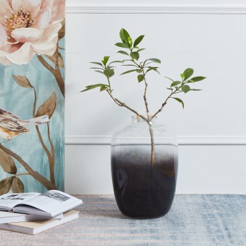 Eglo 421392 - Glasvase CULASI 35,5 x 24,5 cm schwarz/rauchfarben