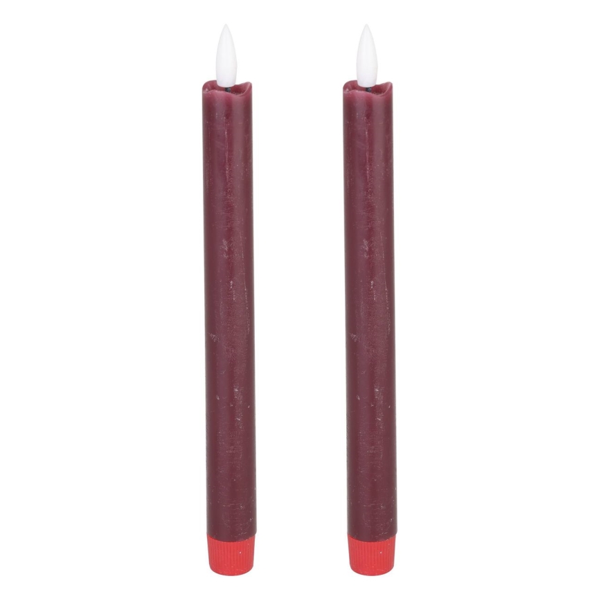 Eglo - SET 2x LED-Kerze LED/1xAAA 24,5 cm rot