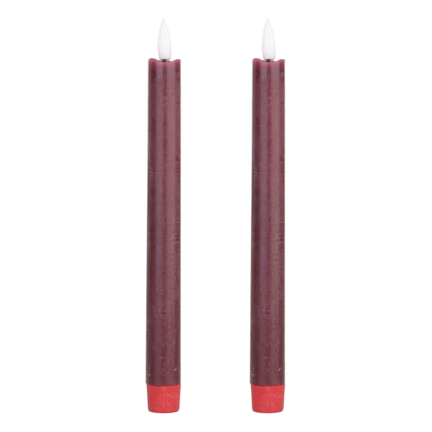 Eglo - SET 2x LED-Kerze LED/1xAAA 24,5 cm rot