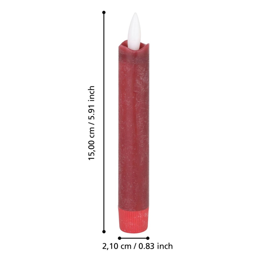 Eglo - SET 2x LED-Kerze LED/1xAAA 15 cm rot