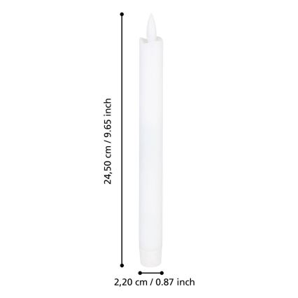 Eglo - SET 2x LED-Kerze LED/1xAAA 24,5 cm weiß