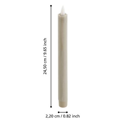 Eglo - SET 2x LED-Kerze LED/1xAAA 24,5 cm beige