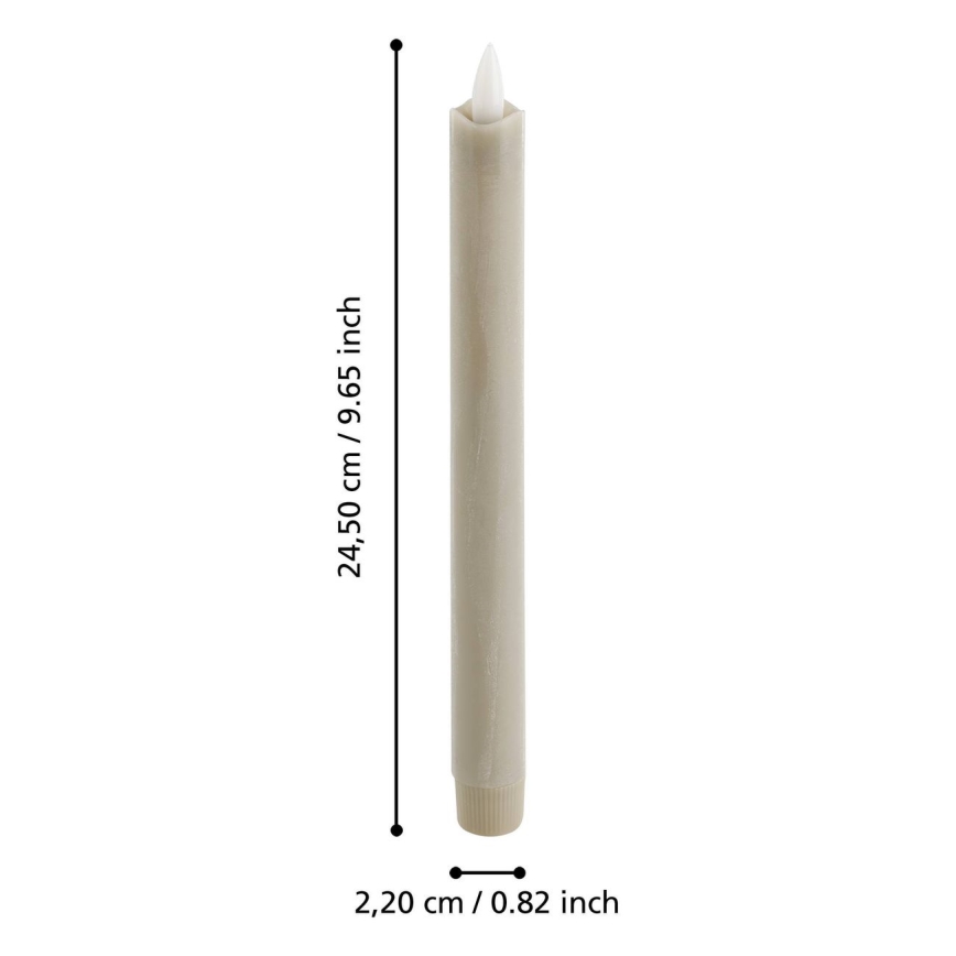 Eglo - SET 2x LED-Kerze LED/1xAAA 24,5 cm beige
