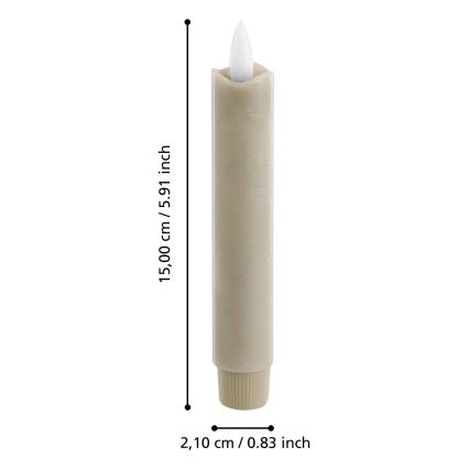 Eglo - SET 2x LED-Kerze LED/1xAAA 15 cm beige