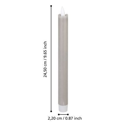 Eglo - SET 2x LED-Kerze LED/1xAAA 24,5 cm grau