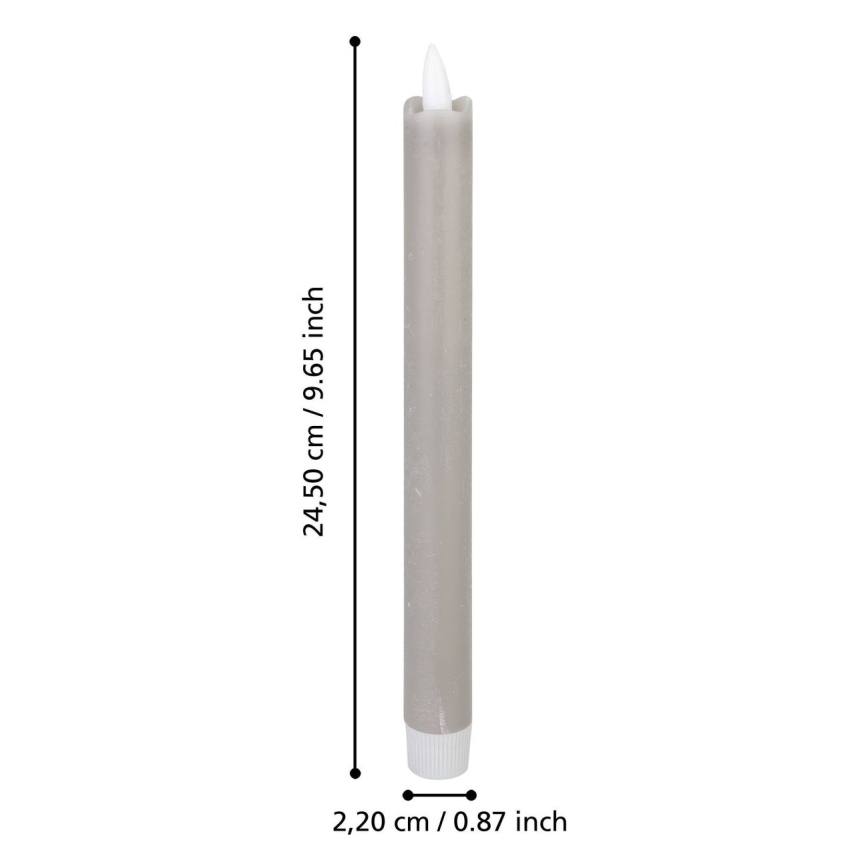 Eglo - SET 2x LED-Kerze LED/1xAAA 24,5 cm grau