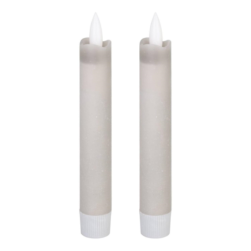 Eglo 422223 - SET 2x LED-Kerze ANTANABE LED/1xAAA 15 cm grau