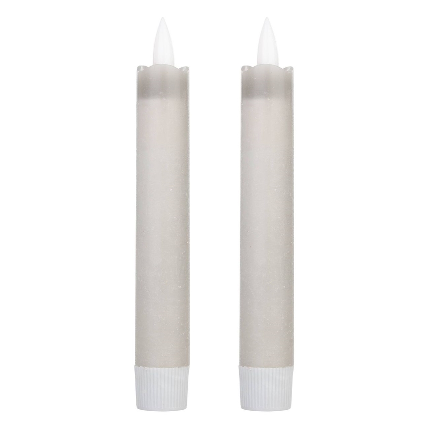 Eglo 422223 - SET 2x LED-Kerze ANTANABE LED/1xAAA 15 cm grau